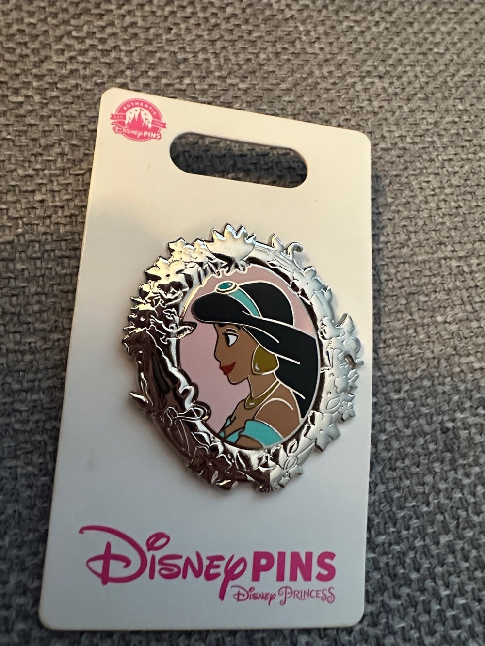 Disney Princess Jasmine Enamel Brooch - Pink & Turquoise